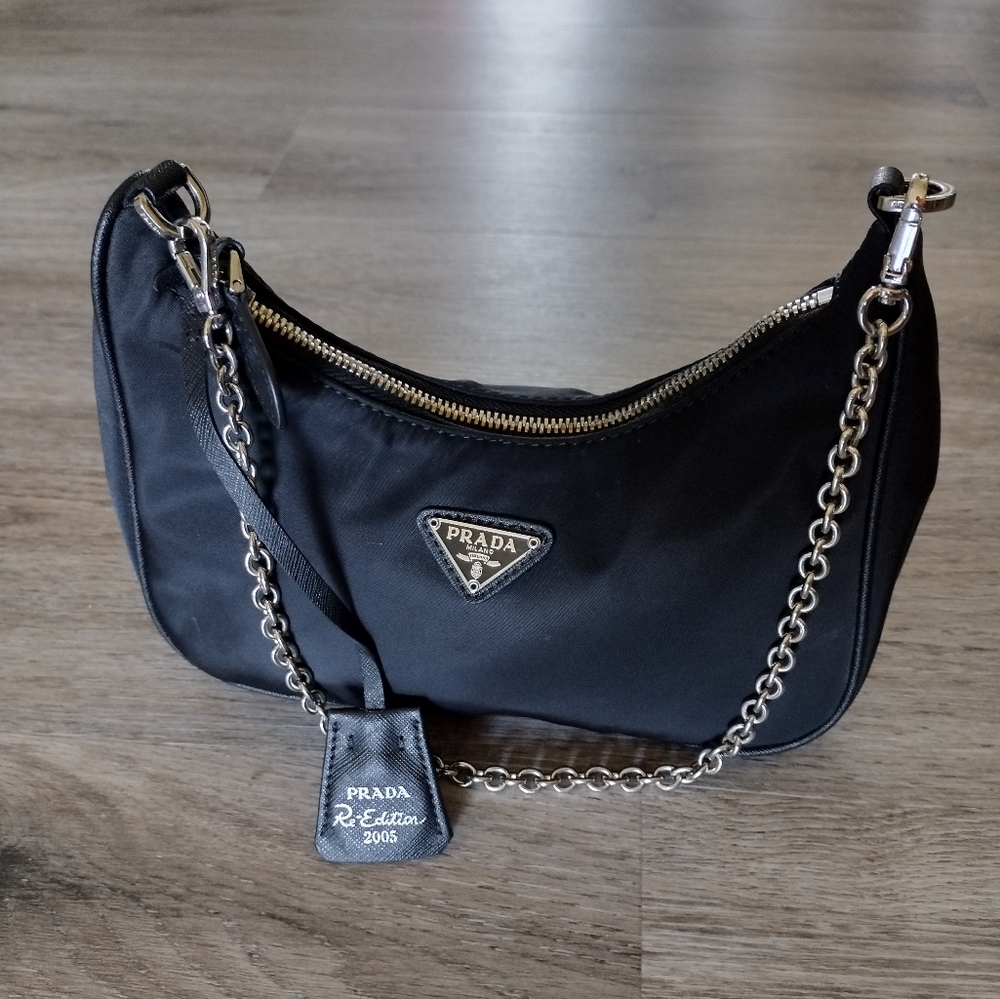 Prada Mini Black Nylon Shoulder Bag - Picture 5 of 13